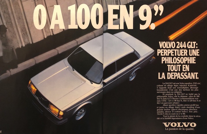 Publicité 244 GLT France aout 1980